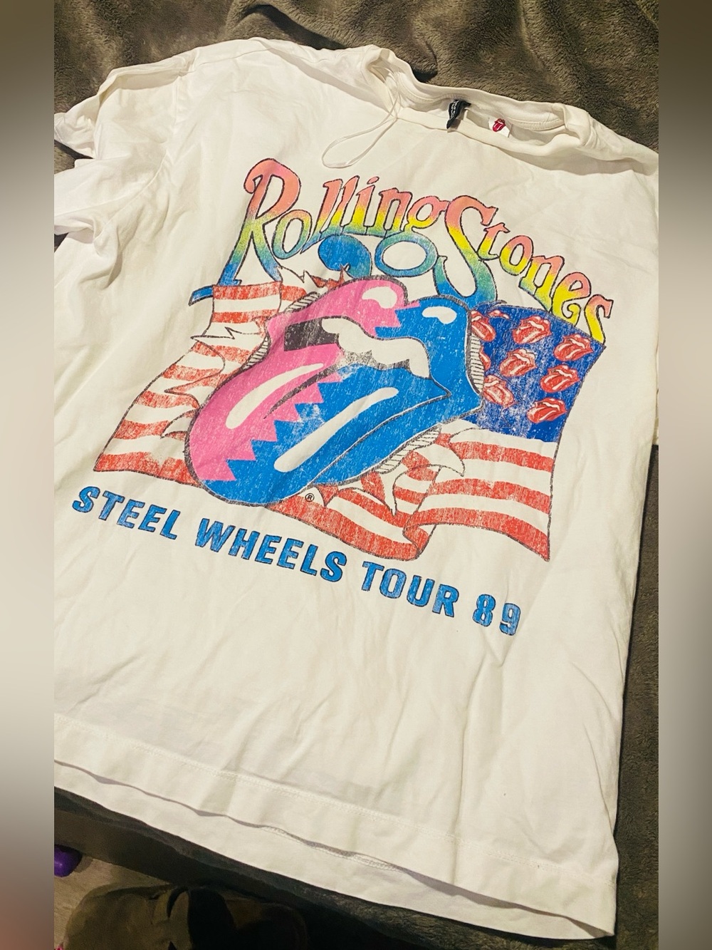 The rolling stones tour concert t-shirt H&M tee cotton M lips